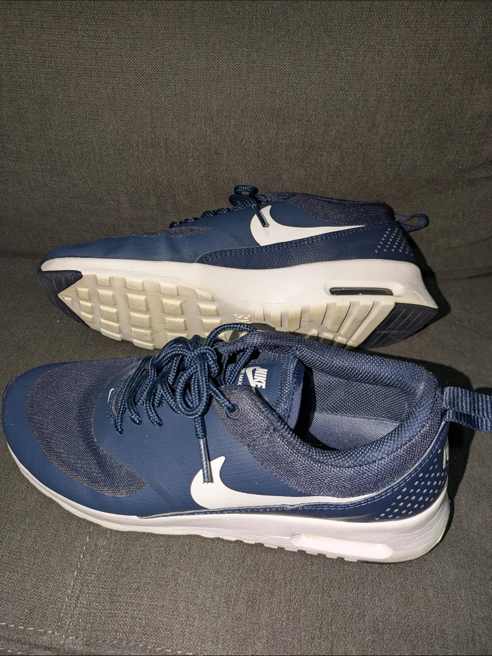 Nike Navy Blue and White Running Sneakers